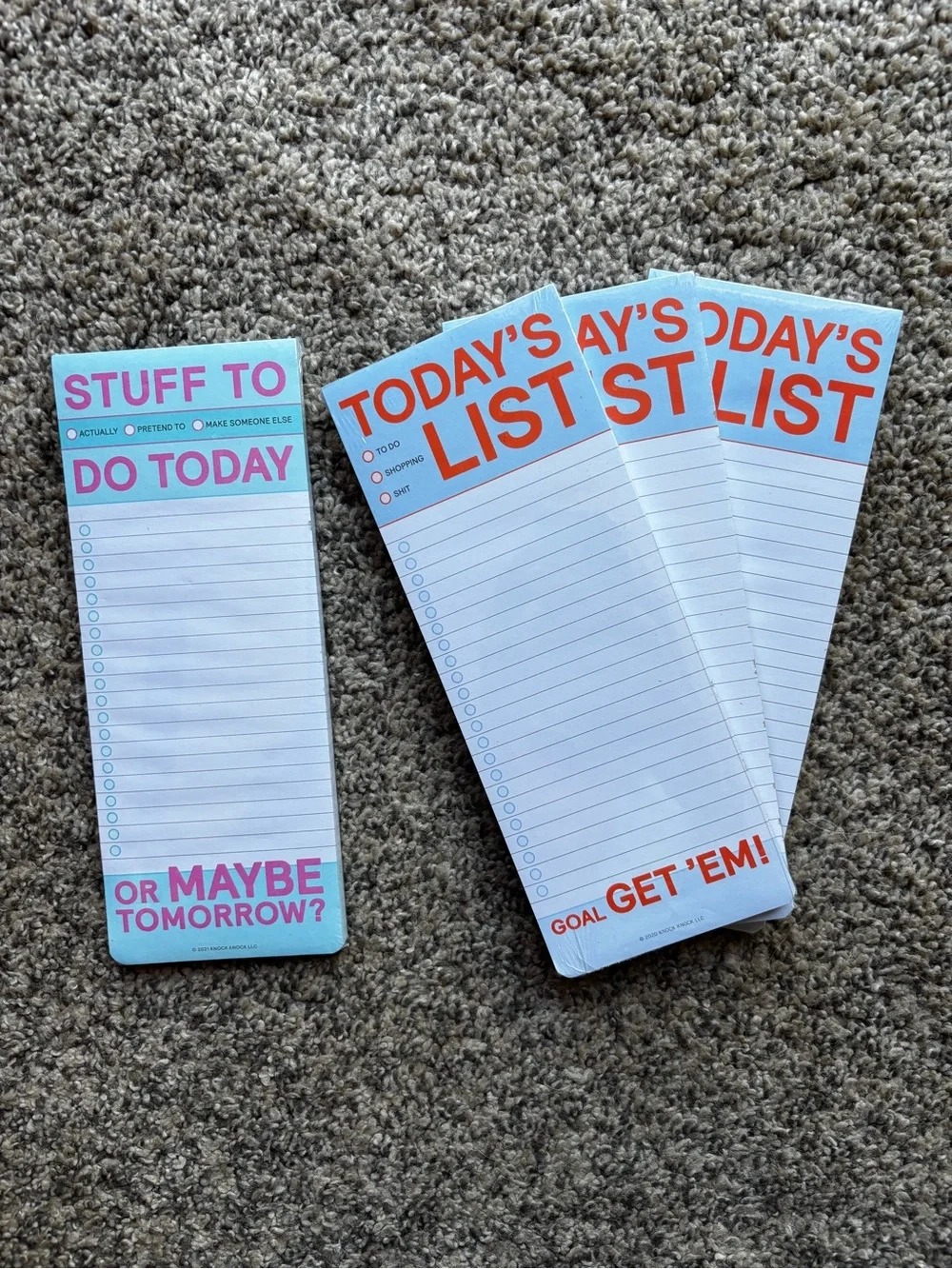 NWT Knock Knock Lot of 4 Notepads 3.5” X 9”